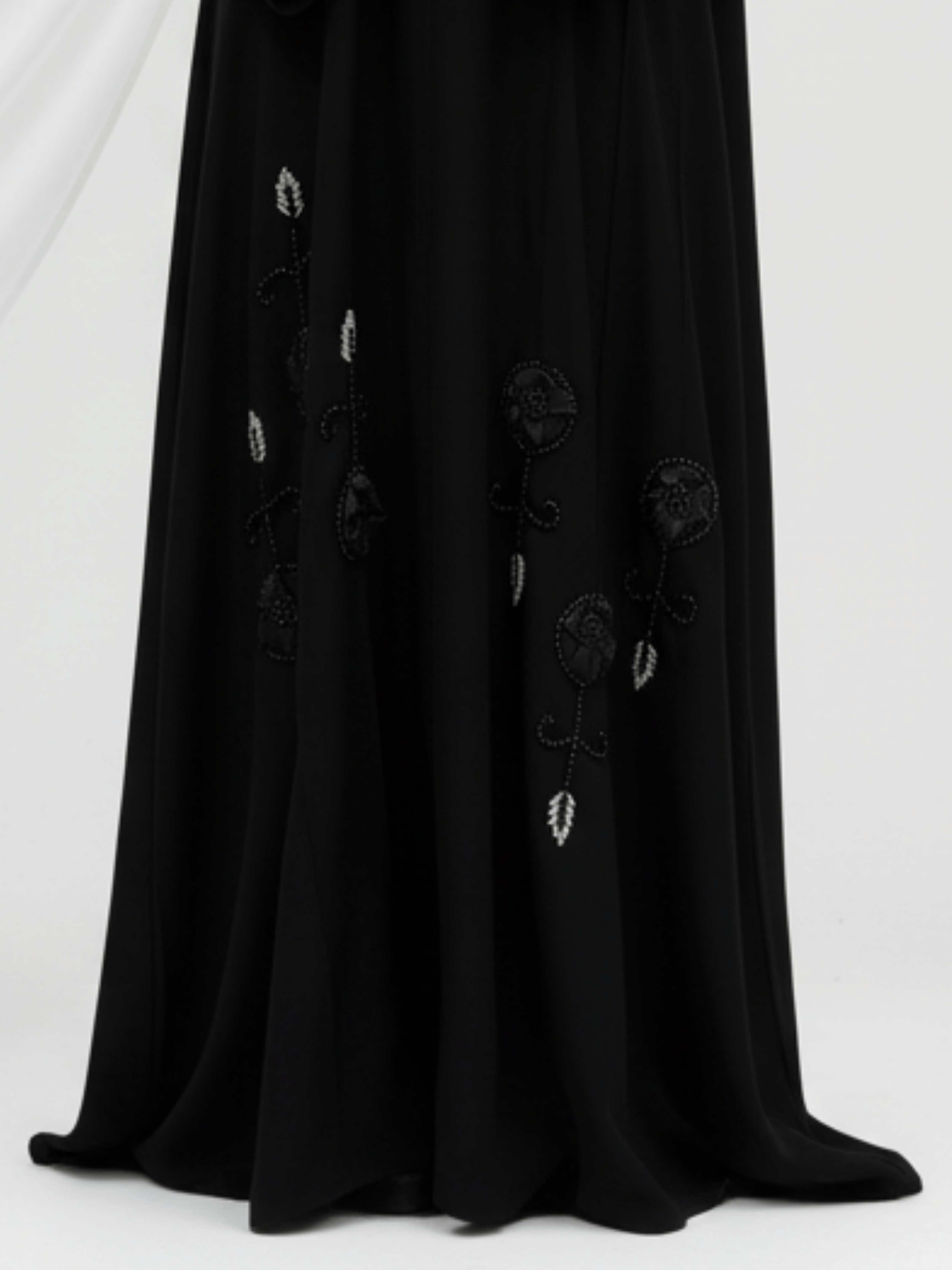 ZW 266 Hana Black Abaya with 3D Floral Beaded Embroidery