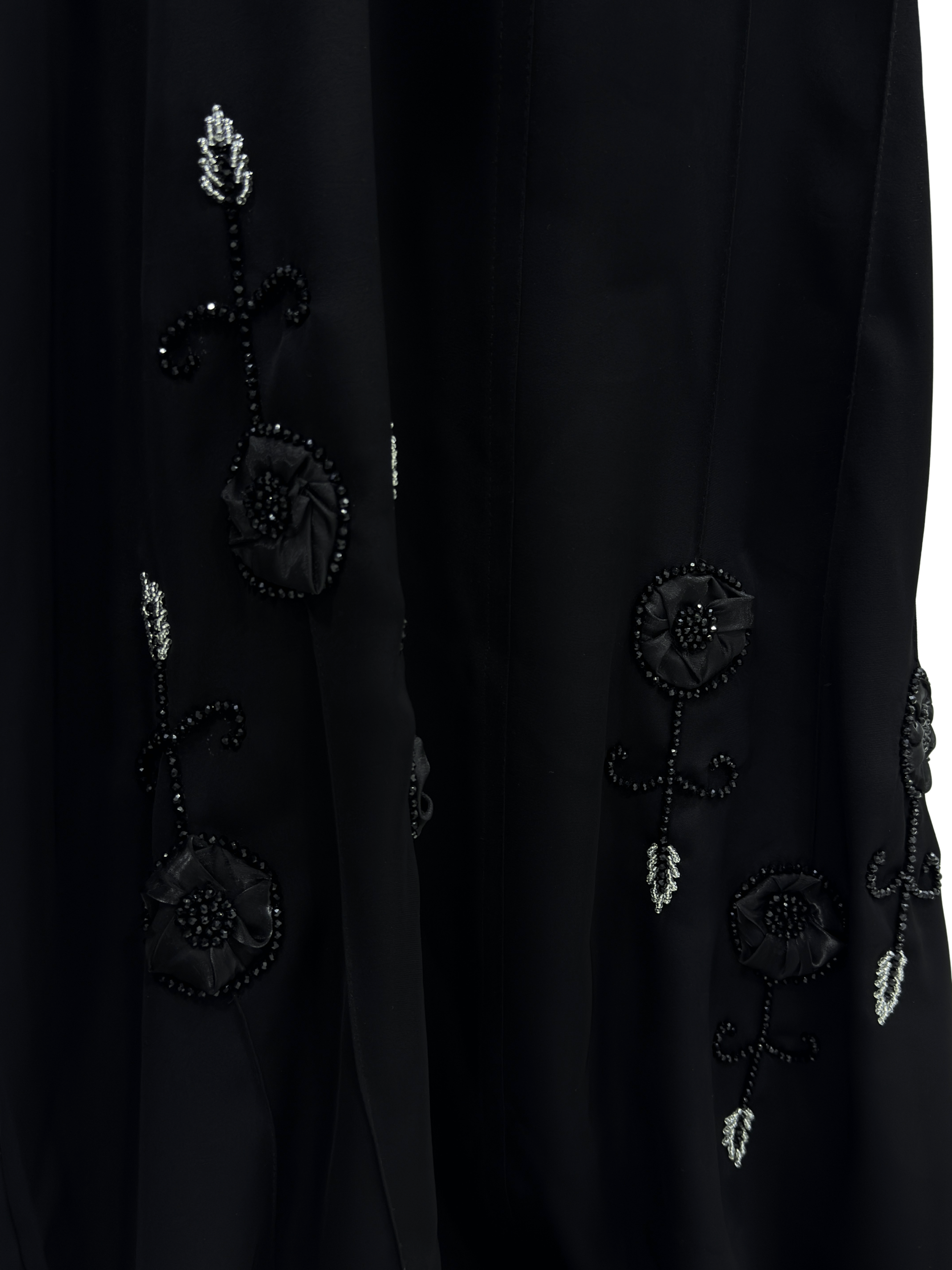 ZW 266 Hana Black Abaya with 3D Floral Beaded Embroidery