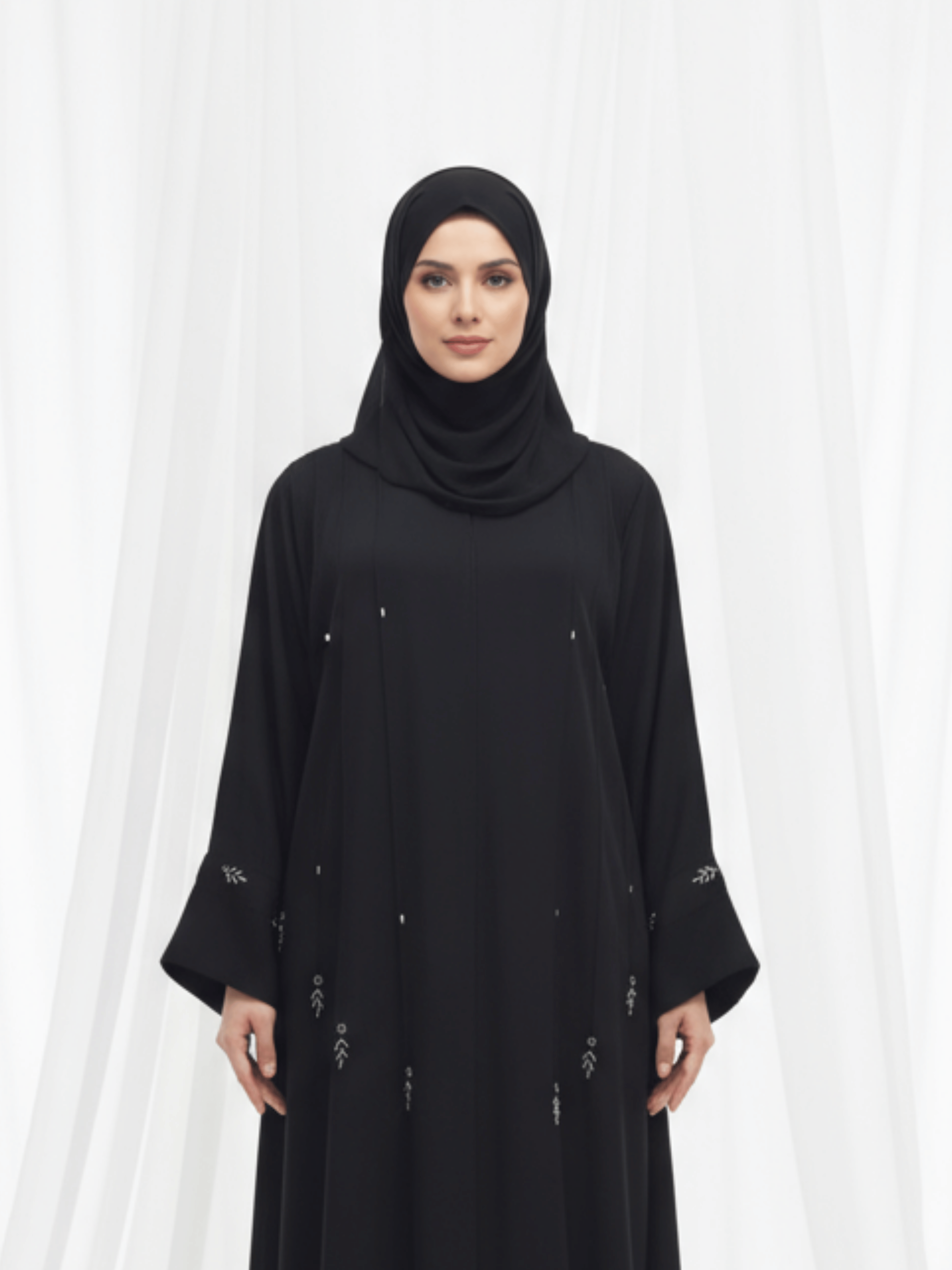 ZW 383 Liyana Embellished Black Abaya | Elegant Modest Wear