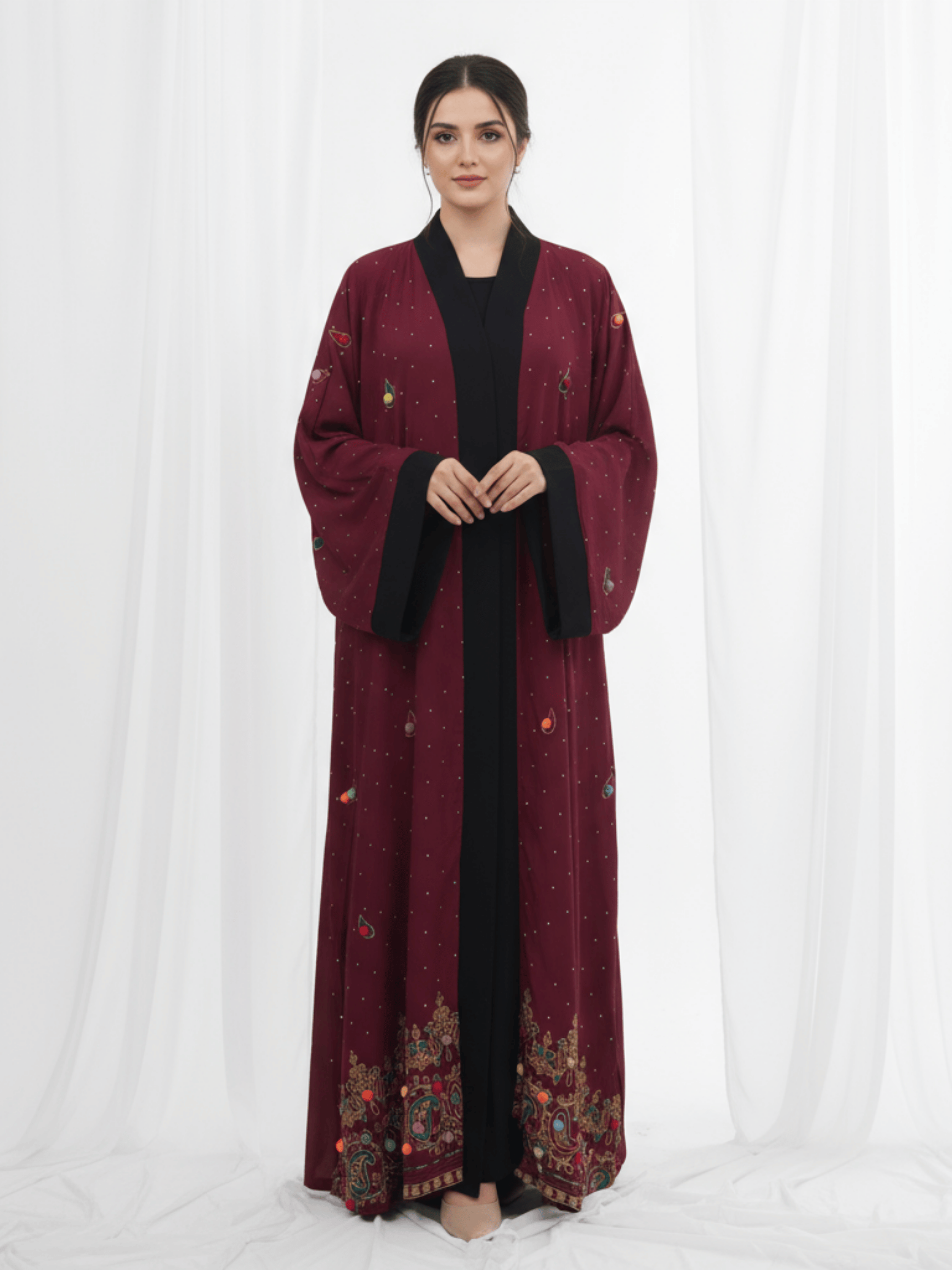 ZW 391 Darra Maroon Outfit | Modern Cotton Daraa with Embroidery