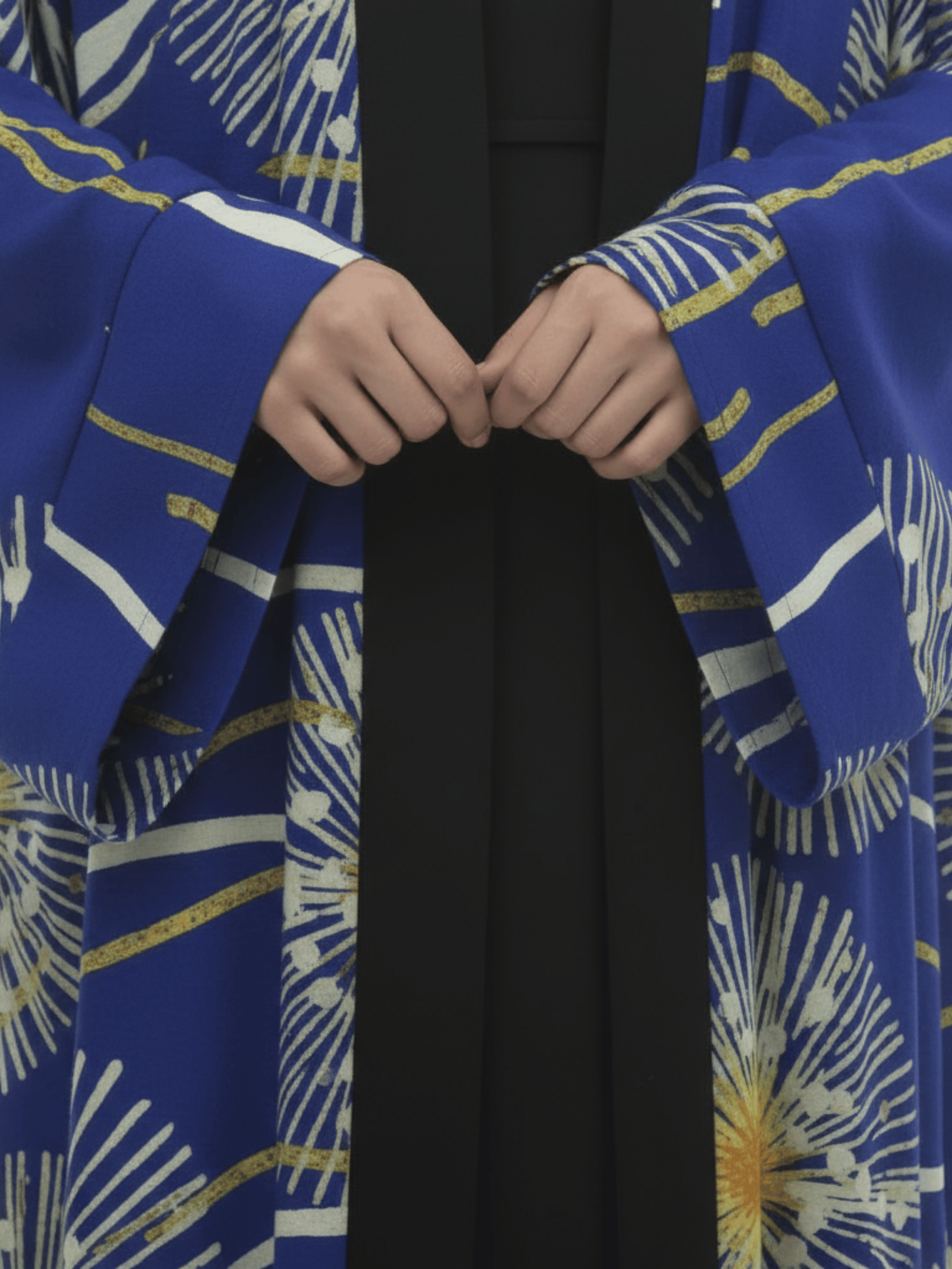ZW 392 Blue Darra Outfit | Modern Printed Daraa with Gold Details