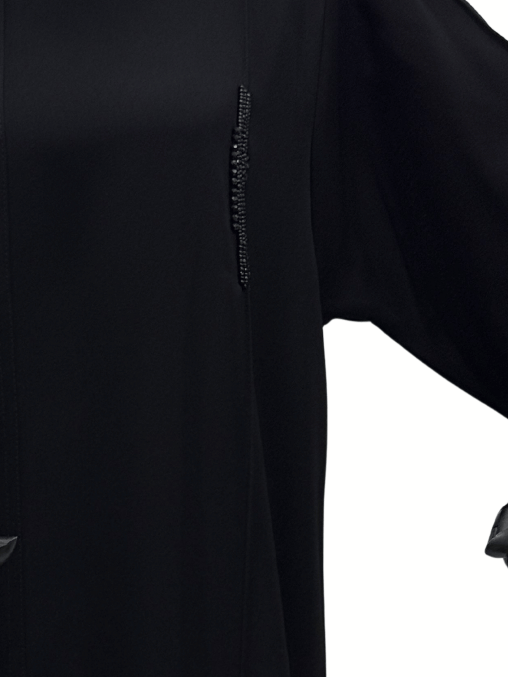 ZW 245 Ranya Black Abaya with Subtle Beaded Detailing