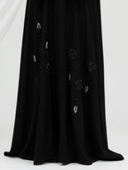 ZW 266 Hana Black Abaya with 3D Floral Beaded Embroidery