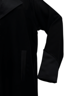 ZW 347 Black Abaya with Satin Lapel Detail