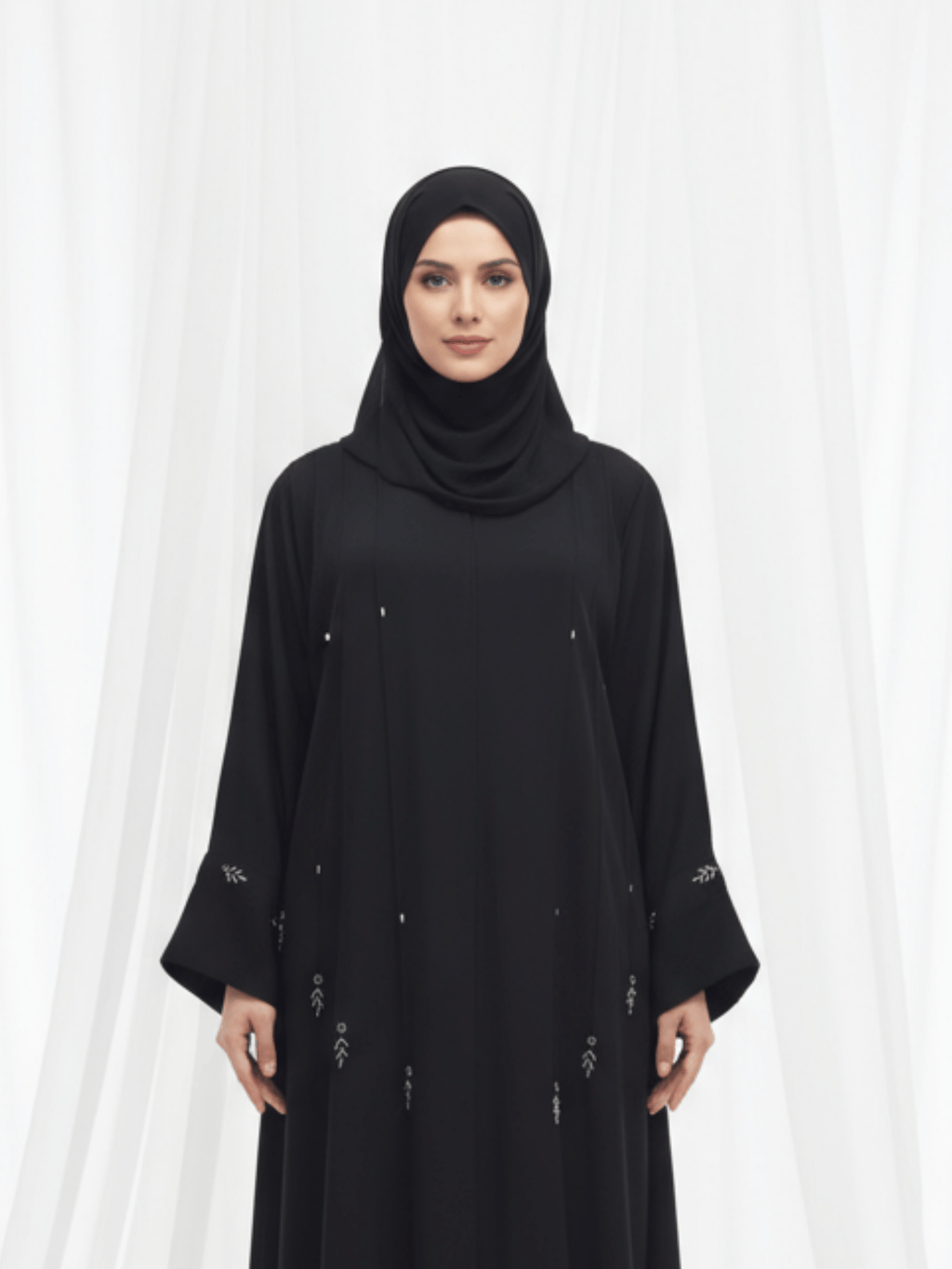 ZW 383 Liyana Embellished Black Abaya | Elegant Modest Wear