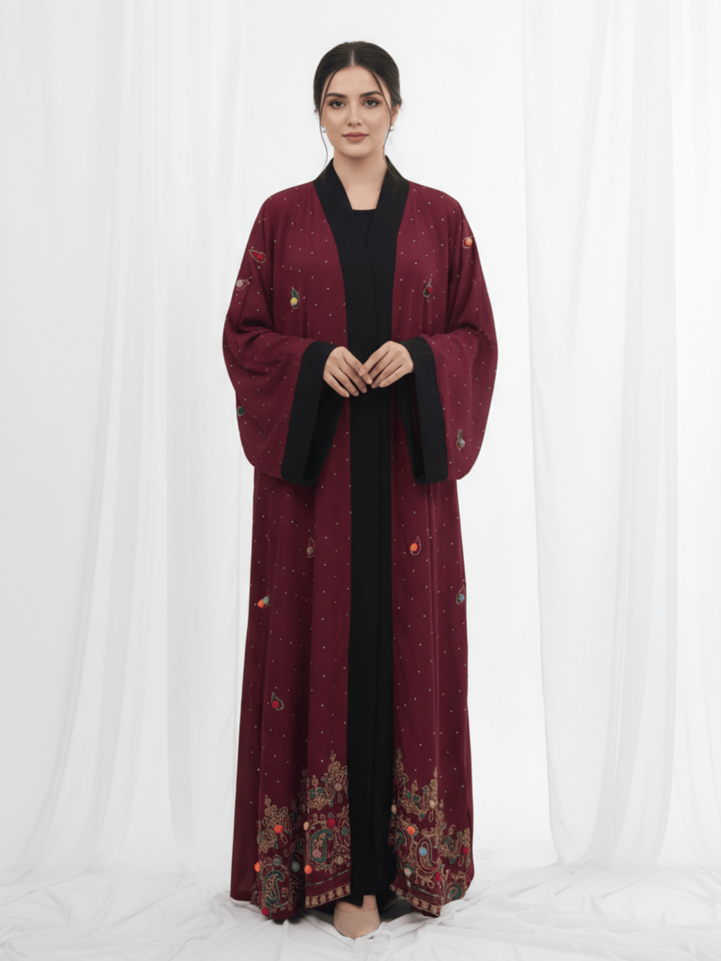 ZW 391 Darra Maroon Outfit | Modern Cotton Daraa with Embroidery