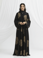 ZW 406 Black & Leopard Print Daraa | Elegant Statement Daraa for Women