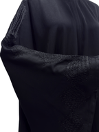 ZW 141 Layali Black Abaya with Diamond Pattern Embroidery